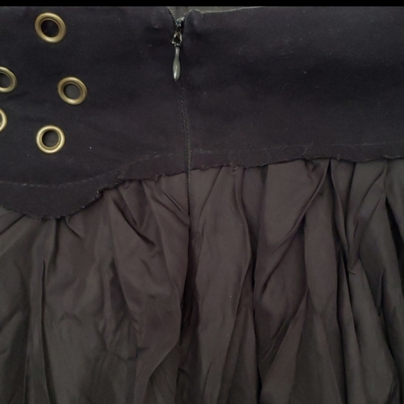 Vintage Y2K Black Boho Asymmetrical Studded Skirt - Picture 5 of 7